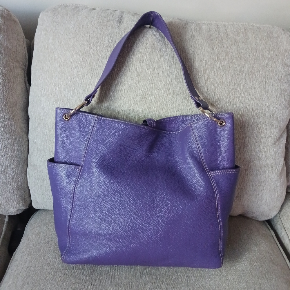 Laggo Purple Leather Shoulders  Bag - Picture 2 of 13